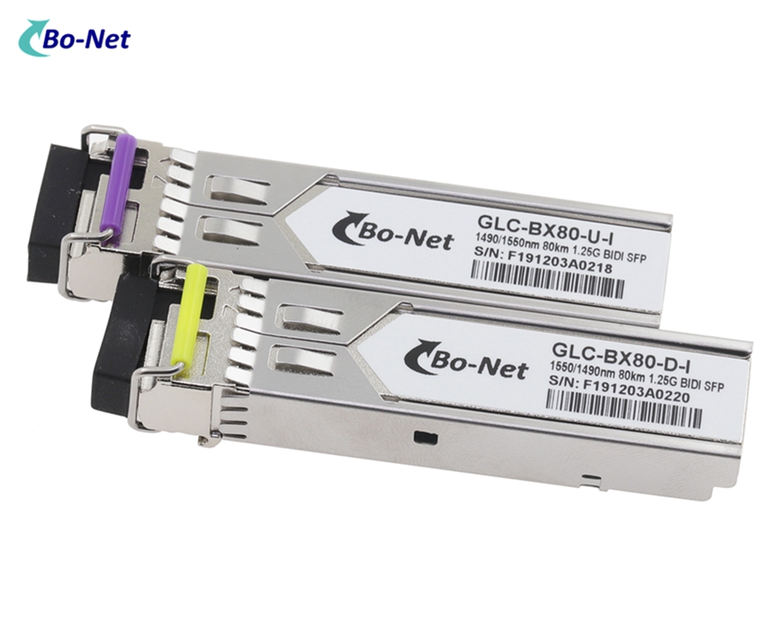 GLC-BX80-U-I GLC-BX80-D-I 1490/1550nm 80KM DOM Single Fiber Optical Transceiver 