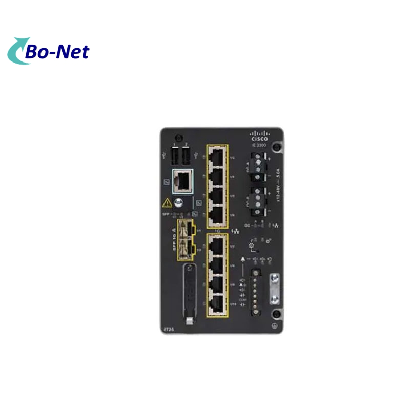 100% New IE-3300-8P2S-E IE3300 with 8 GE PoE+ and 2 GE SFP Modular NE Switch 