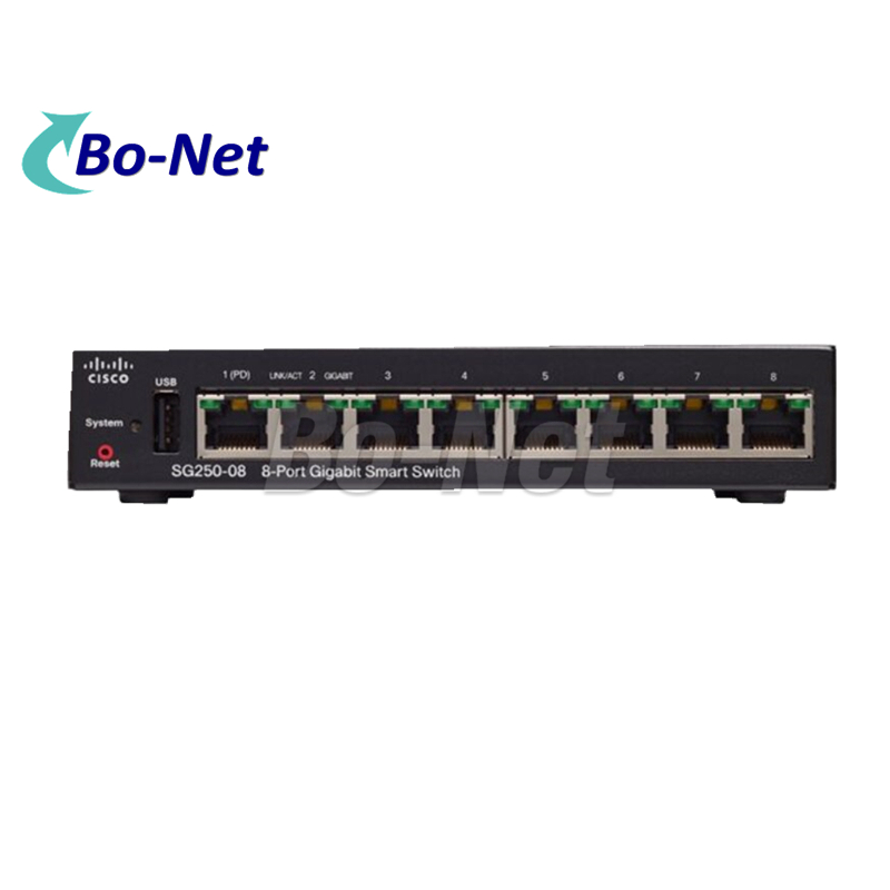 New original CISCO SG250-08-K9-CN 8 Port 10/100 Gigabit Ethernet Network Switch